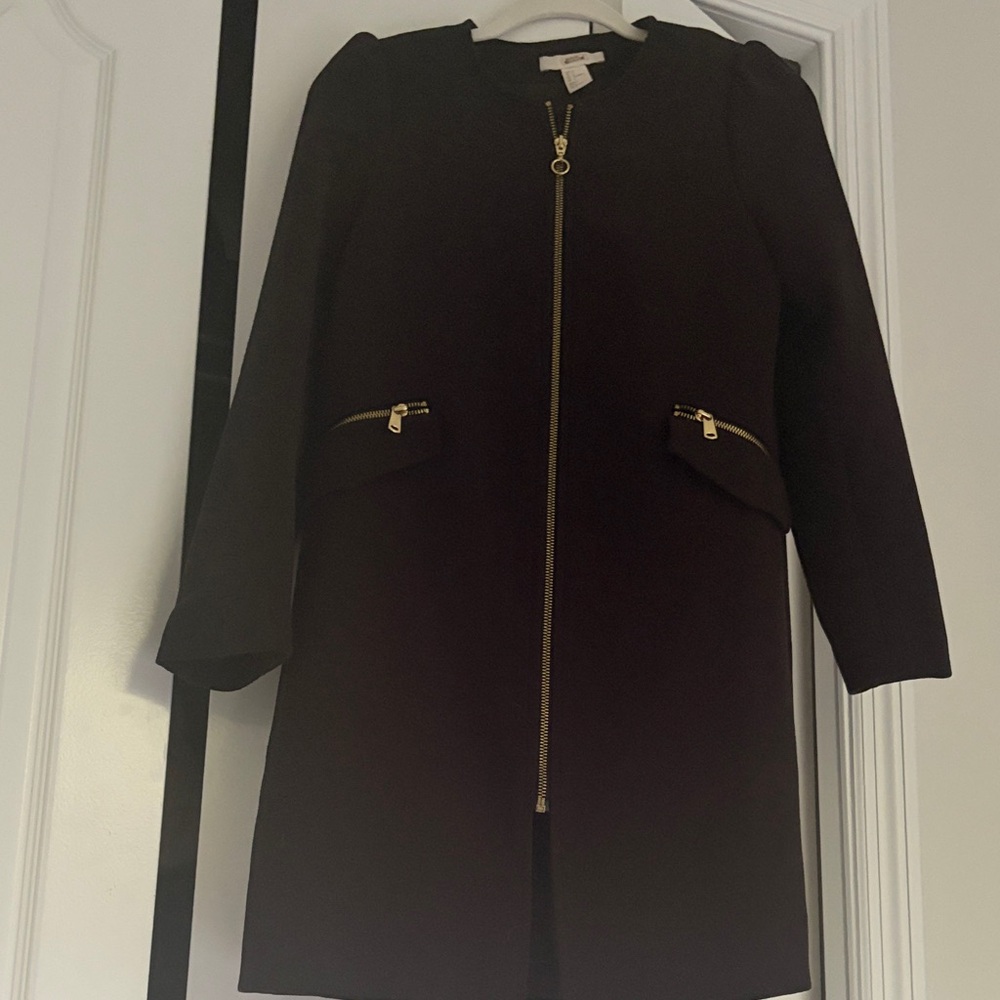 Stylish Black Coat with Gold Accents